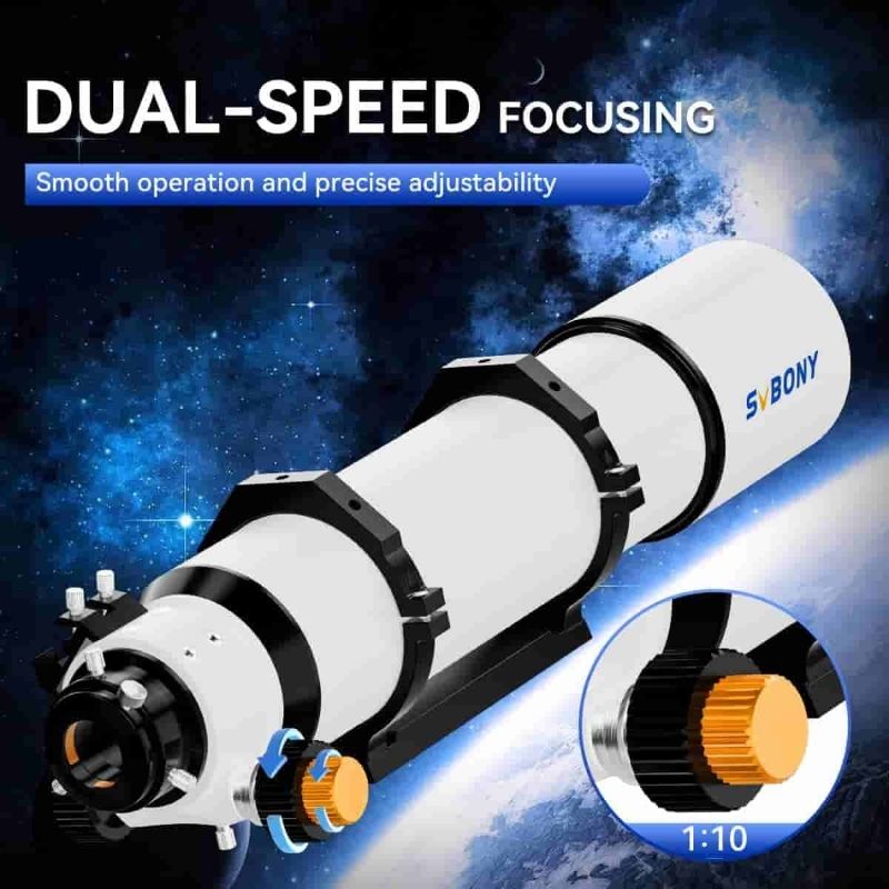 SVBONY SV48P 102mm Achromatic Telescope Refractor with 2.5" RAP Dual-Speed Focusing & Dovetail Mounting Plate