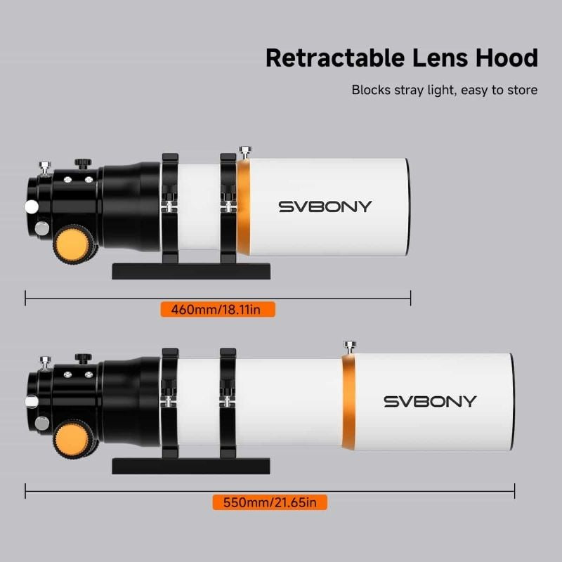 SVBONY SV503 70mm Upgraded f/6.78 Quadruplet 2-Element ED Flatfield Refractor Telescope